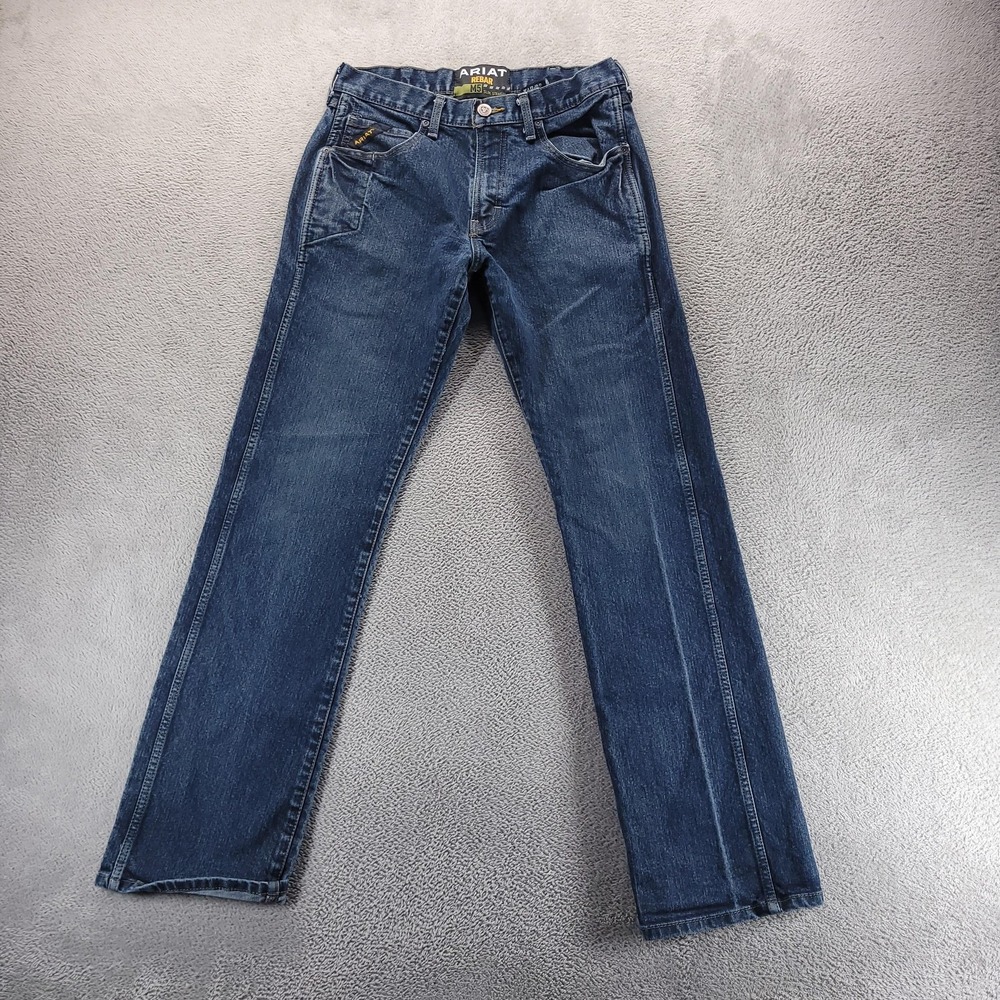Ariat Jeans Mens 32x34 Blue Rebar M5 Slim Straight Stretch Denim Medium Wash